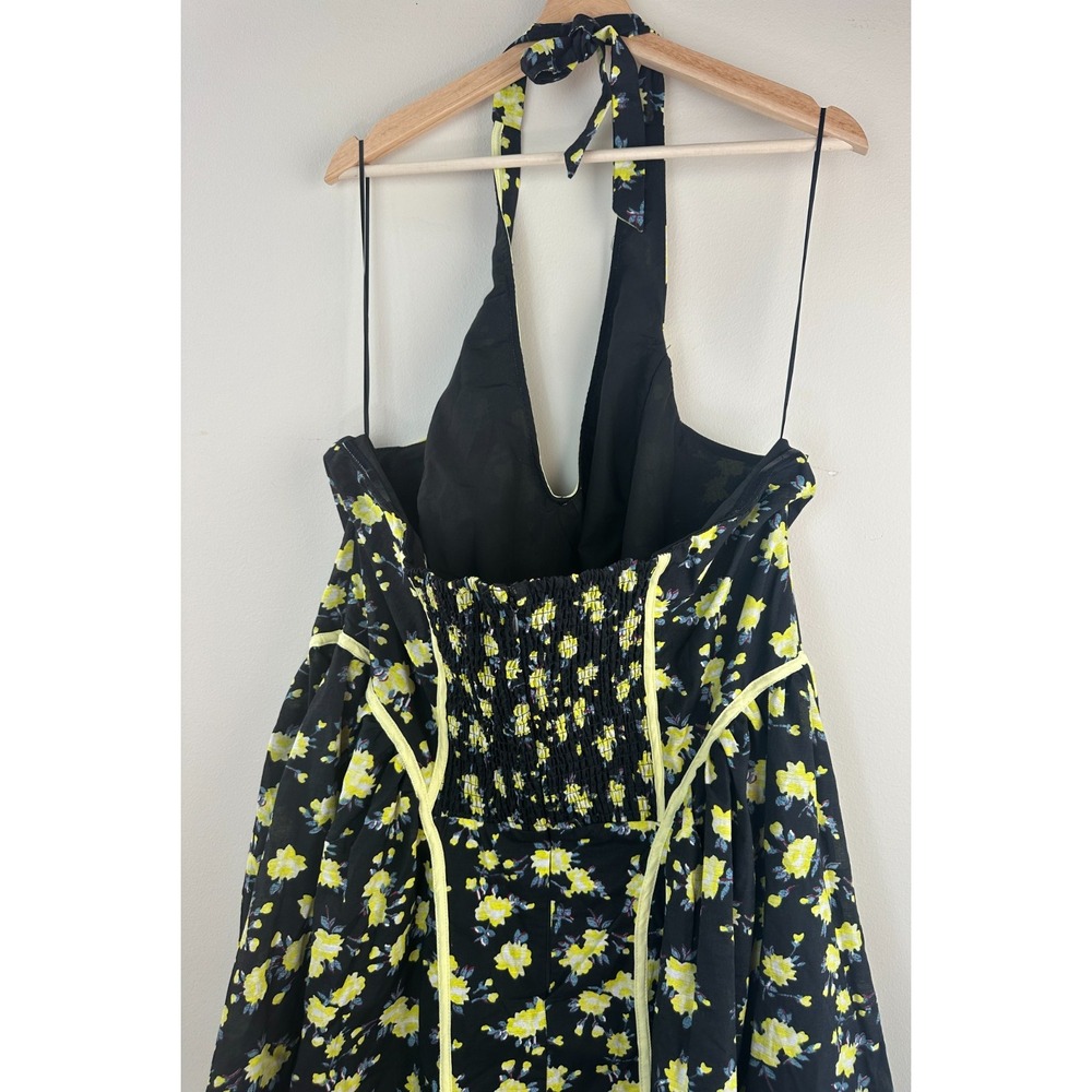 NEW Maeve Anthropologie Halter Fit & Flare Midi Dress Black Yellow Floral 3X - Picture 16 of 16